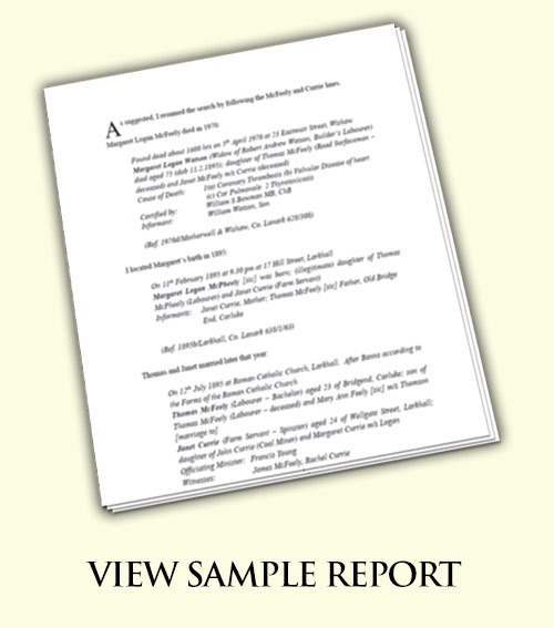 View Sample Report - Scottish Roots